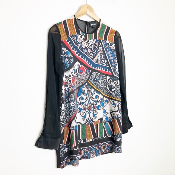 Just Cavalli graphic print, sheer tunic top - Picture 8 of 10